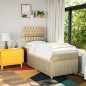 vidaXL Boxspringbett mit Matratze Creme 90x190 cm Stoff vidaXL Boxspringbett mit Matratze Creme 90x190 cm Stoff