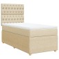 vidaXL Boxspringbett mit Matratze Creme 90x190 cm Stoff vidaXL Boxspringbett mit Matratze Creme 90x190 cm Stoff