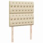 vidaXL Boxspringbett mit Matratze Creme 90x190 cm Stoff vidaXL Boxspringbett mit Matratze Creme 90x190 cm Stoff