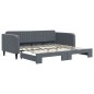vidaXL Tagesbett Ausziehbar Dunkelgrau 100x200 cm Samt vidaXL Tagesbett Ausziehbar Dunkelgrau 100x200 cm Samt