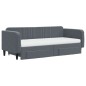 vidaXL Tagesbett Ausziehbar mit Schubladen Dunkelgrau 90x200 cm Samt vidaXL Tagesbett Ausziehbar mit Schubladen Dunkelgrau 90x200 cm Samt