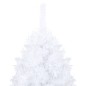 Künstlicher Weihnachtsbaum mit LEDs & Kugeln Weiß 150 cm PVC Künstlicher Weihnachtsbaum mit LEDs & Kugeln Weiß 150 cm PVC