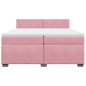 vidaXL Boxspringbett mit Matratze Rosa 200x200 cm Samt vidaXL Boxspringbett mit Matratze Rosa 200x200 cm Samt