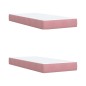 vidaXL Boxspringbett mit Matratze Rosa 200x200 cm Samt vidaXL Boxspringbett mit Matratze Rosa 200x200 cm Samt