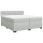 vidaXL Boxspringbett mit Matratze Hellgrau 200x200 cm Samt vidaXL Boxspringbett mit Matratze Hellgrau 200x200 cm Samt