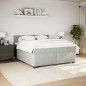 vidaXL Boxspringbett mit Matratze Hellgrau 200x200 cm Samt vidaXL Boxspringbett mit Matratze Hellgrau 200x200 cm Samt