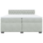 vidaXL Boxspringbett mit Matratze Hellgrau 200x200 cm Samt vidaXL Boxspringbett mit Matratze Hellgrau 200x200 cm Samt