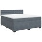 vidaXL Boxspringbett mit Matratze Dunkelgrau 200x200 cm Samt vidaXL Boxspringbett mit Matratze Dunkelgrau 200x200 cm Samt