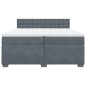 vidaXL Boxspringbett mit Matratze Dunkelgrau 200x200 cm Samt vidaXL Boxspringbett mit Matratze Dunkelgrau 200x200 cm Samt