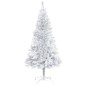 Künstlicher Weihnachtsbaum mit LEDs & Kugeln Silbern 120 cm PET Künstlicher Weihnachtsbaum mit LEDs & Kugeln Silbern 120 cm PET