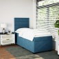 vidaXL Boxspringbett mit Matratze Blau 80x200 cm Samt vidaXL Boxspringbett mit Matratze Blau 80x200 cm Samt