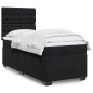 vidaXL Boxspringbett mit Matratze Schwarz 80x200 cm Samt vidaXL Boxspringbett mit Matratze Schwarz 80x200 cm Samt