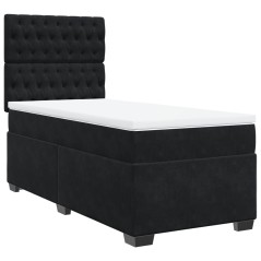 vidaXL Boxspringbett mit Matratze Schwarz 80x200 cm Samt