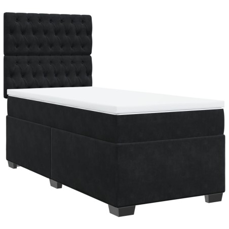 vidaXL Boxspringbett mit Matratze Schwarz 80x200 cm Samt