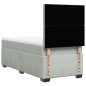 vidaXL Boxspringbett mit Matratze Hellgrau 90x200 cm Samt vidaXL Boxspringbett mit Matratze Hellgrau 90x200 cm Samt