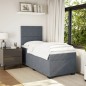 vidaXL Boxspringbett mit Matratze Dunkelgrau 100x200 cm Samt vidaXL Boxspringbett mit Matratze Dunkelgrau 100x200 cm Samt