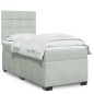 vidaXL Boxspringbett mit Matratze Hellgrau 100x200 cm Samt vidaXL Boxspringbett mit Matratze Hellgrau 100x200 cm Samt