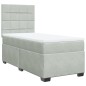 vidaXL Boxspringbett mit Matratze Hellgrau 100x200 cm Samt vidaXL Boxspringbett mit Matratze Hellgrau 100x200 cm Samt