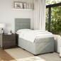 vidaXL Boxspringbett mit Matratze Hellgrau 100x200 cm Samt vidaXL Boxspringbett mit Matratze Hellgrau 100x200 cm Samt