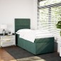 vidaXL Boxspringbett mit Matratze Dunkelgrün 100x200 cm Samt vidaXL Boxspringbett mit Matratze Dunkelgrün 100x200 cm Samt