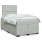 vidaXL Boxspringbett mit Matratze Hellgrau 120x200 cm Samt vidaXL Boxspringbett mit Matratze Hellgrau 120x200 cm Samt
