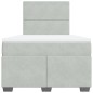 vidaXL Boxspringbett mit Matratze Hellgrau 120x200 cm Samt vidaXL Boxspringbett mit Matratze Hellgrau 120x200 cm Samt