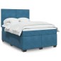 vidaXL Boxspringbett mit Matratze Blau 140x190 cm Samt vidaXL Boxspringbett mit Matratze Blau 140x190 cm Samt