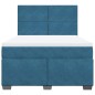 vidaXL Boxspringbett mit Matratze Blau 140x190 cm Samt vidaXL Boxspringbett mit Matratze Blau 140x190 cm Samt