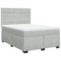 vidaXL Boxspringbett mit Matratze Hellgrau 140x190 cm Samt vidaXL Boxspringbett mit Matratze Hellgrau 140x190 cm Samt