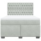 vidaXL Boxspringbett mit Matratze Hellgrau 140x190 cm Samt vidaXL Boxspringbett mit Matratze Hellgrau 140x190 cm Samt