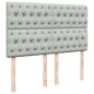 vidaXL Boxspringbett mit Matratze Hellgrau 140x190 cm Samt vidaXL Boxspringbett mit Matratze Hellgrau 140x190 cm Samt