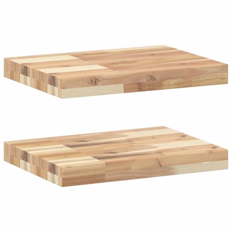 vidaXL Schweberegale 2 Stk. 40x30x4 cm Massivholz Akazie Unbehandelt