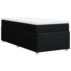 vidaXL Boxspringbett mit Matratze Schwarz 80x200 cm Stoff
