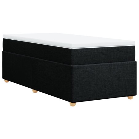 vidaXL Boxspringbett mit Matratze Schwarz 80x200 cm Stoff