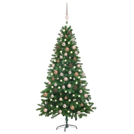 vidaXL Künstlicher Weihnachtsbaum mit Beleuchtung & Kugeln 150 cm Grün