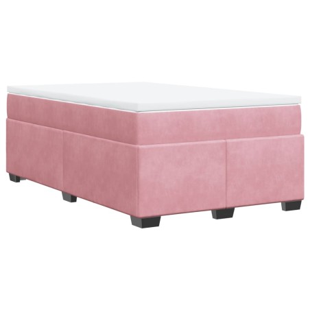 vidaXL Boxspringbett mit Matratze Rosa 120x190 cm Samt