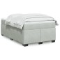 vidaXL Boxspringbett mit Matratze Hellgrau 120x190 cm Samt vidaXL Boxspringbett mit Matratze Hellgrau 120x190 cm Samt
