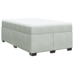 vidaXL Boxspringbett mit Matratze Hellgrau 120x190 cm Samt