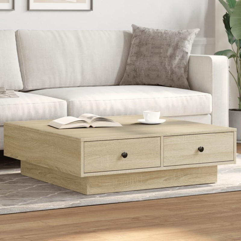 vidaXL Couchtisch Sonoma-Eiche 90x90x28 cm Holzwerkstoff vidaXL Couchtisch Sonoma-Eiche 90x90x28 cm Holzwerkstoff