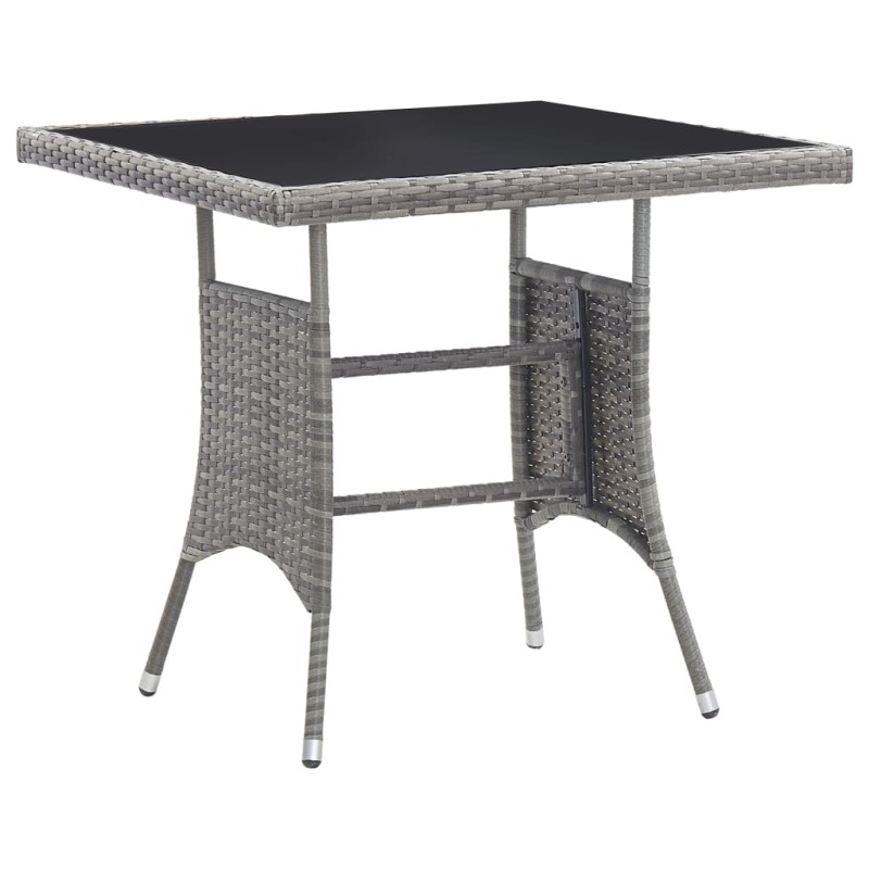 vidaXL Gartentisch Grau 80x80x74 cm Poly Rattan vidaXL Gartentisch Grau 80x80x74 cm Poly Rattan