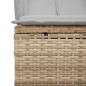 vidaXL Doppel-Sonnenliege mit Dach und Vorhängen Beige Poly Rattan vidaXL Doppel-Sonnenliege mit Dach und Vorhängen Beige Poly Rattan