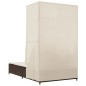 vidaXL Doppel-Sonnenliege mit Dach und Vorhängen Braun Poly Rattan vidaXL Doppel-Sonnenliege mit Dach und Vorhängen Braun Poly Rattan