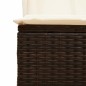 vidaXL Doppel-Sonnenliege mit Dach und Vorhängen Braun Poly Rattan vidaXL Doppel-Sonnenliege mit Dach und Vorhängen Braun Poly Rattan