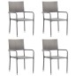 vidaXL Garten-Essstühle 4 Stk. Stapelbar Grau Polyrattan vidaXL Garten-Essstühle 4 Stk. Stapelbar Grau Polyrattan
