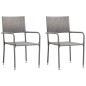 vidaXL Garten-Essstühle 2 Stk. Stapelbar Grau Polyrattan vidaXL Garten-Essstühle 2 Stk. Stapelbar Grau Polyrattan