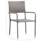 vidaXL Garten-Essstühle 2 Stk. Stapelbar Grau Polyrattan vidaXL Garten-Essstühle 2 Stk. Stapelbar Grau Polyrattan