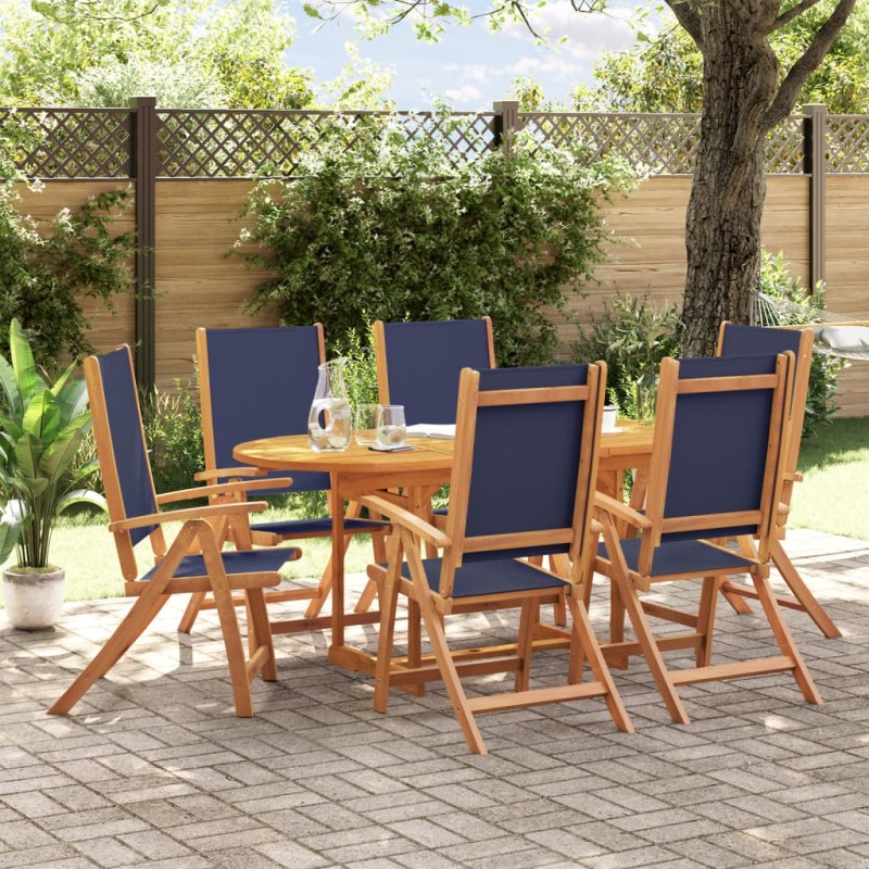 vidaXL 7-tlg. Garten-Essgruppe Massivholz Akazie und Textilene vidaXL 7-tlg. Garten-Essgruppe Massivholz Akazie und Textilene