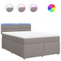 vidaXL Boxspringbett mit Matratze Taupe 160x200 cm Stoff vidaXL Boxspringbett mit Matratze Taupe 160x200 cm Stoff