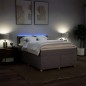 vidaXL Boxspringbett mit Matratze Taupe 160x200 cm Stoff vidaXL Boxspringbett mit Matratze Taupe 160x200 cm Stoff