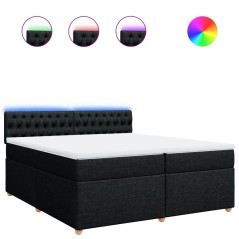 vidaXL Boxspringbett mit Matratze Schwarz 200x200 cm Stoff